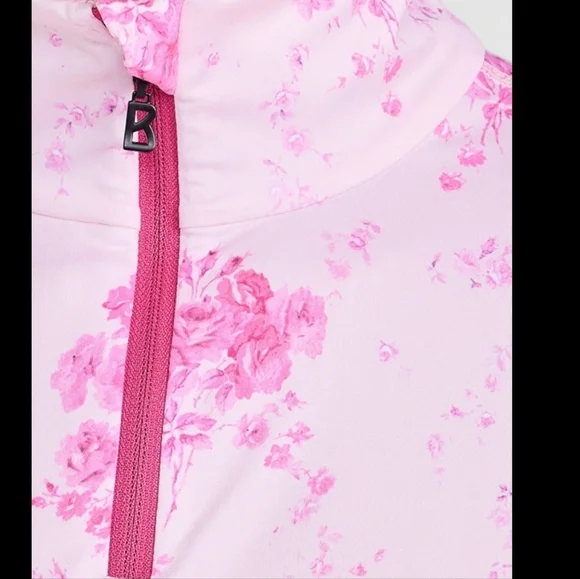 Bogner Loveshackfancy Margo First Quarter Zip Top Pink Magenta